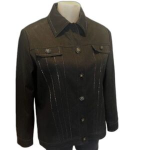 St. John Sport Marie Gray Vintage Denim Jacket Country Glam Small